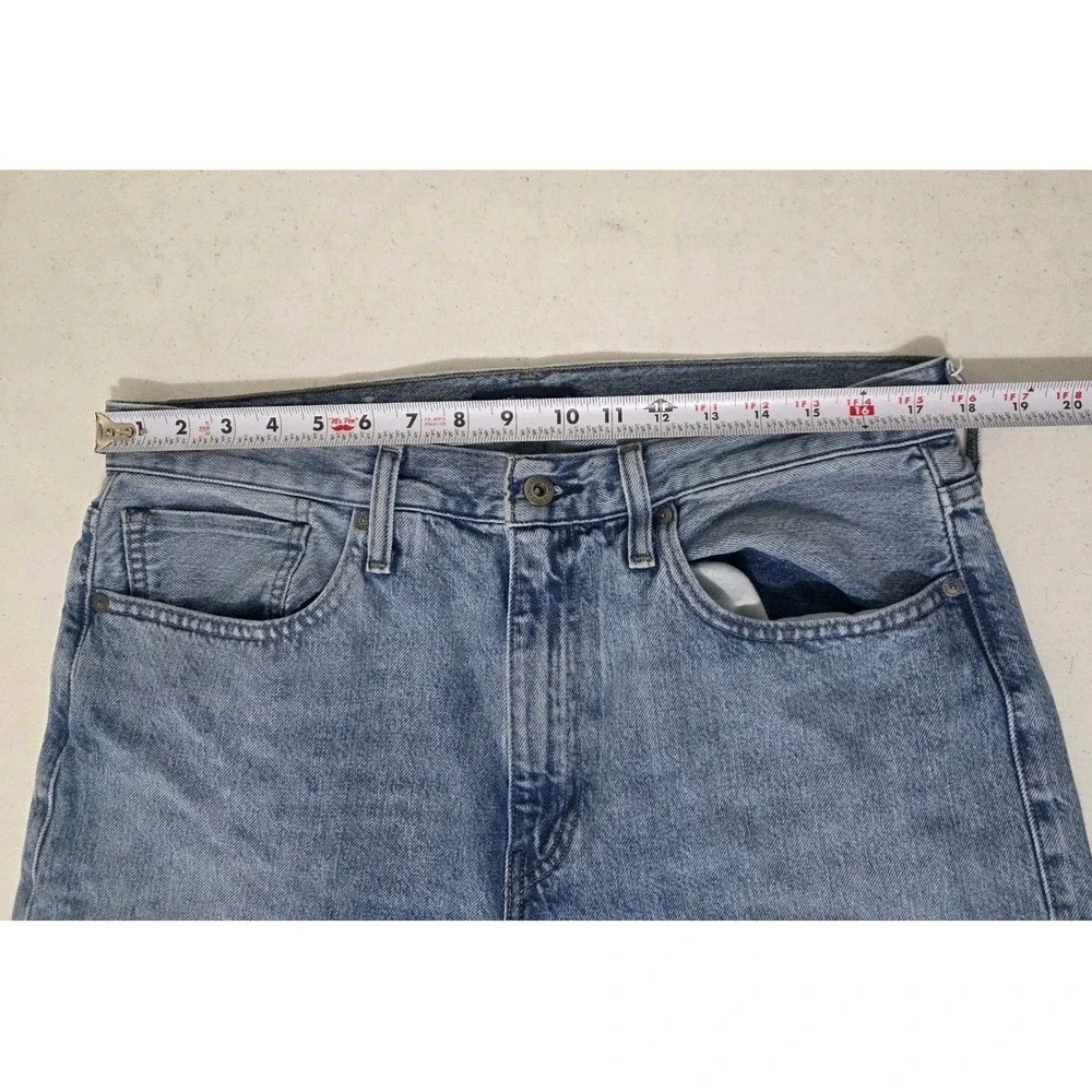 Levis Made & Crafted 502 Taper Jeans Mens 36x34 Blue Selvedge LMC Organic Cotton